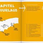 3. Kapitel Miniurlaub. Ferien für ein Wochenende. 36H. Illustrationen von Orten mit Texten wie "Handgedrechselt".