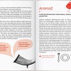 "Aromat" und "Knorrli" in roter Schrift, ein Artikel über Schweizer Restaurants. Links unten: Holz-Alphorn als Blechblasinstrument.