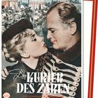 Text: "Der Kurier des Zaren. Ein Farbfilm in CinemaScope." Zwei Personen, Mann in Uniform und Frau, nah beieinander.