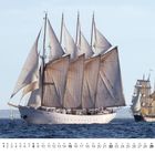 Kalender mit Segelschiff im Meer, weißer Rumpf mit „CUAUHTÉMOC“, weht mexikanische Flagge, Monat November angezeigt.