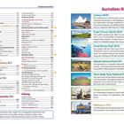 Australiens Highlights: Sydney, K'gari, Great Barrier Reef, Kakadu, Uluru, Kangaroo Island, Melbourne mit kurzen Beschreibungen.