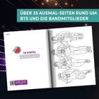 ÜBER 35 AUSMAL-SEITEN RUND UM BTS UND DIE BANDMITGLIEDER. Illustration: Vier Personen in lockerer Kleidung.