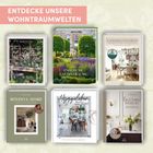 "Entdecke unsere Wohntraumwelten" oben, sechs Buchcover zeigen Themen zu Gärten, Interieurs und Wohnen.