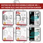 "Entdecke die Zeichenbuchreihe Nr. 1. mit mehr als 2 Mio begeisterten Kunden." Fünf Bücher mit Zeichnungen auf den Covern.