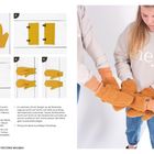 Seite 138. Anleitung zur Herstellung von Fäustlingen aus Wollwalk, Schritte eins bis fünf mit Bildern. Kinder tragen fertige Fäustlinge.