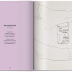 "Imagination" von James Baldwin. Zitat über Kreativität und Entdeckung. Eine Illustration zeigt zwei Füße auf einer Suppendose.
