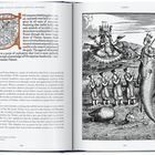 Fishes, Insects, Animals, Reptiles, and Birds. Illustration von Gottheit auf Fisch reitend, während Gläubige im Gebet stehen.