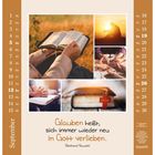 Kalenderblatt September: "Glauben heißt, sich immer wieder neu in Gott verlieben." – Reinhard Kawohl. Handschrift, Bibel, Beten.