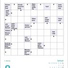 Kreuzworträtsel mit Hinweisen. Unten Kalender: 8. Januar, Freitag, 1. Woche, Steinbock, Mondaufgang 09:08, Sonnenaufgang 08:25.