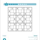 Ein Sudoku-Rätsel mit Zahlen. Datum: 8. Januar, Freitag. Mondaufgang: 09:08, Sonnenaufgang: 08:25. Sternzeichen: Steinbock.