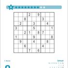 "8. 1. Woche. Freitag. 8. Januar. Steinbock." Sudoku-Rätsel mit Sternbewertung und Kalenderübersicht.