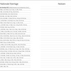 "Tabelle der nationalen Feiertage 2027 der EU-Staaten; rechts leere Notizen-Seite mit Linien."