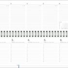 Kalenderansicht für eine Woche im Februar. Spalten für jeden Tag: Montag bis Sonntag, nummeriert von 1 bis 7.