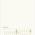 Kalenderblatt: August. Wochenverlauf von Montag bis Sonntag. 1.8. Nationalfeiertag (CH), 15.8. Mariä Himmelfahrt.