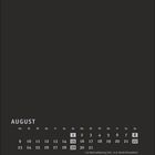 Kalender mit August-Wochen in einer Reihe. Feiertage: 1.8. Nationalfeiertag (CH), 15.8. Mariä Himmelfahrt.