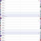 Kalenderseite für August mit festlichen Feiertagen in lila. Blumiger Rand, Platz für Notizen am Ende.