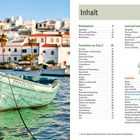 "Inhalt". Links ein grünes Boot mit "PM745C FOCA" im Wasser vor einer Küstenstadt mit weißen Gebäuden.