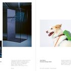 Links: Florian Semlitsch, Offscreen Virtues, 2019. Rechts: Julia Hahnl, Pawsitive Charge, 2023. Hund mit grünem Gerät.