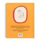 Text beschreibt Hugo, der sich jeden Morgen anders fühlt. Illustration: Familie in ovalem Rahmen auf orangem Hintergrund.