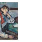 "LE GARÇON AU GILET ROUGE, 1888-1890. Öl auf Leinwand. 79,5 x 64 cm." Ein junger Mann in einem roten Gilet sitzt nachdenklich.