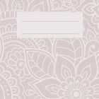 Leeres Textfeld mit zwei Linien. Hintergrund zeigt florale Muster und stilisierte Blätter in Pastellfarben.