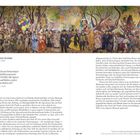 Auf der linken Seite steht: "DIEGO RIVERA 1886–1957...". In der Mitte sieht man eine bunte Illustration von Menschen in einem Park.