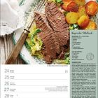 Gazpacho-Rezept mit Zutatenliste und Zubereitung. Wochenplan: Montag, 12 bis Sonntag, 18. Juli. Teller mit roter Suppe.