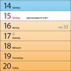 Kalender für August 2027, mit Wochen- und Feiertagen markiert, regionalen Feiertagshinweisen und Notizbereich.