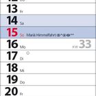 Kalender für August 2027. Feiertage: Bundesfeier am 1., Friedensfest am 8., Mariä Himmelfahrt am 15. Markierungen für Wochen.