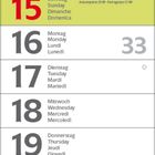 Kalender für August 2027. Wichtige Sonntage: 1, 8, 15, 22, 29. Feiertage am 1. und 15. in Bayern, Saarland.