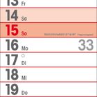 Kalender für August 2027 in Tabellendarstellung. Sonntage rot markiert, mit Feiertagen: Bundesfeier und Maria Himmelfahrt.