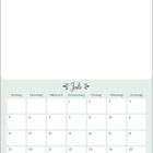 Kalendervorlage für Juli mit Wochentagen: Montag bis Sonntag. Oben ist Platz für Notizen. Schlichtes, elegantes Design.