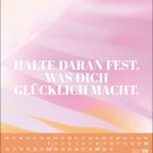Halte daran fest, was dich glücklich macht. Kalender für 2027 mit rosa und orangefarbenem abstraktem Hintergrund.