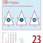 IQ-Tester: Welche Zahl gehört an die Stelle des Fragezeichens? Kalender: Freitag, 23. Juli. Zeichen: Löwe.