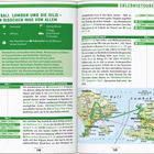 **Links:** "Bali, Lombok und die Gilis – ein bisschen was von allem".  
**Rechts:** "Erlebnistouren".  
Eine Karte von Bali und Lombok mit Highlights und Routen.