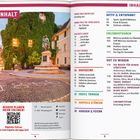 **Inhalt**: Kapitelübersicht von Reisen, Sehenswürdigkeiten bis zu Essen. 

Links ein Bild einer Statue vor einem bewachsenen Gebäude.