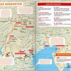 "Der Nordosten", Highlights wie Seiser Alm, Vicenza, MUSE in Trient, und eine Karte von Trentino-Südtirol bis Italien.