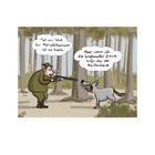 Eine Illustration zeigt ein riesiges Wohnmobil, zwei Personen sprechen: „Im Herzen sind wir immer noch Hippies!“