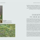 Die Seitenüberschrift lautet "Insekten in der Kunst". Links oben ein Gemälde mit einer Frau und Kind, unten ein Gemälde von Gras.