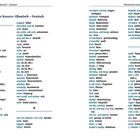 Zweisprachige Wortliste: Links deutsch-albanisch, rechts albanisch-deutsch, alphabetisch sortiert.