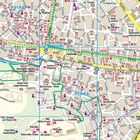 Eine bunte Karte von Athen mit Straßennamen, Nummern und touristischen Zielen wie "Akropolis" und "Historisches Nationalmuseum".