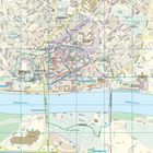 Kartenabbildung von Bratislava mit markierten Stadtteilen wie "Staré Mesto" und "Petržalka". Der Fluss "Donau" ist ersichtlich.