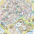Ein Stadtplan zeigt Straßennamen und Orte wie "Universitet," "Schloss Christiansborg," und "Rådhuspladsen."