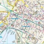 Stadtnamen: Sentrum, Kvadraturen. Straßennamen: Karl Johans gate, Dronningens gate. Viele farbige Linien und Symbole.