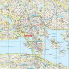 Stadtplan von Stockholm mit den Stadtteilen Norrmalm, Södermalm und Gamla Stan sowie wichtigen Straßen und Wasserwegen.