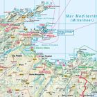 Die Karte zeigt Orte wie Pollença, Alcúdia und Can Picafort an der Küste des Mittelmeers (Mar Mediterrània).