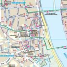 Stadtplan von Maastricht mit Straßennamen und Sehenswürdigkeiten wie Sint Servaasbrug, Vrijthof, und Natuurhistorisch Museum.