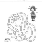 "Zeige Petronella den Weg durch das magische Labyrinth! Sie muss die Fee befreien." Dazu ein Labyrinth mit einer Fee im Glas.