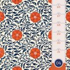 Text links: "MO 25, DI 26, MI 27, DO 28, FR 29, SA 30, SO 31." 
Illustration mit orangen Blumen und blauen Blättern.