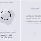 "FORTSCHRITT. Nicht jeder Tag ist gleich... Was ist heute möglich?" Links Kreisillustration, Titel: "Was heute möglich ist".